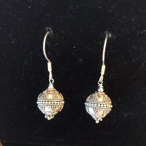 Cute silver toned ball earrings